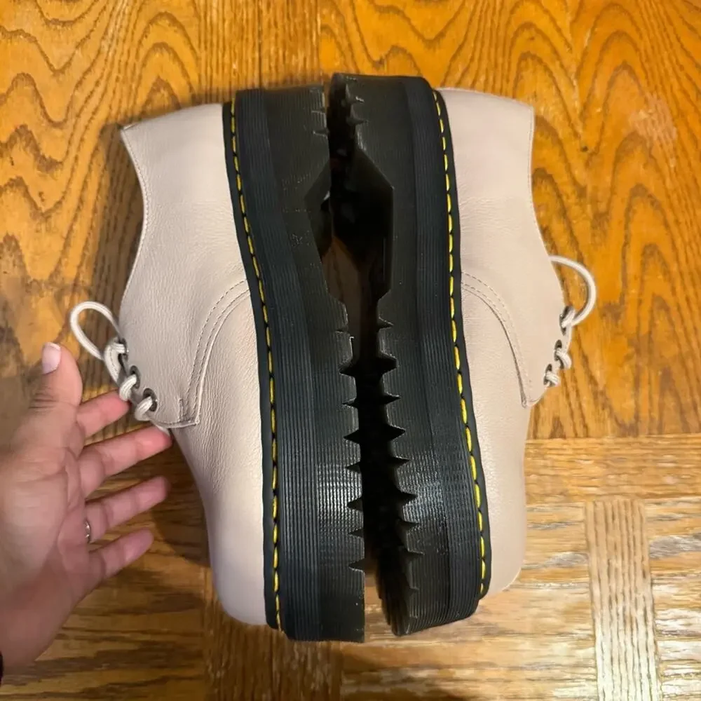 Dr. Martens 1461 Quad II Vintage Taupe Platform Derby Leather Sz Wmns 9 Men 10